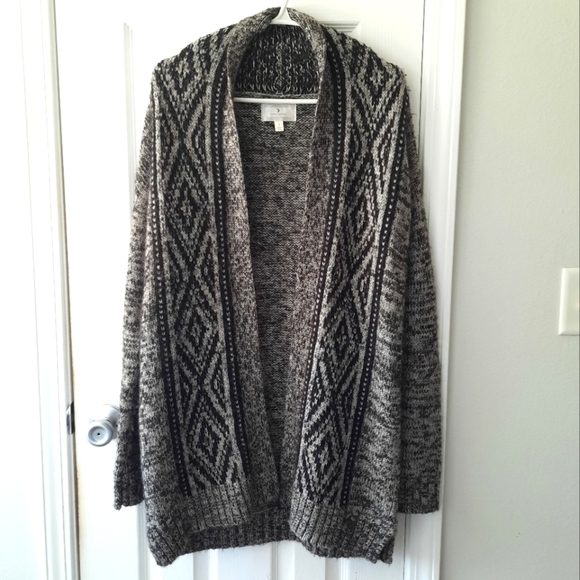 RUBY Moon Wool Blend Knit Cardigan Open Front Black & Gray Small - Picture 1 of 6